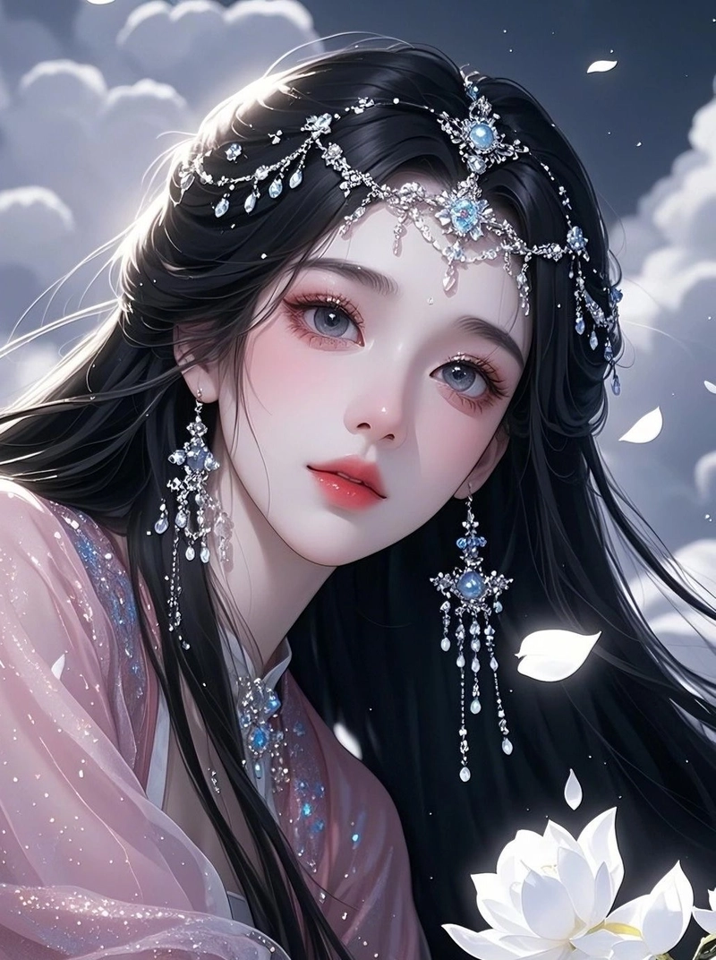 hình anime nữ cổ trang phong cách cổ xưa thanh lịch