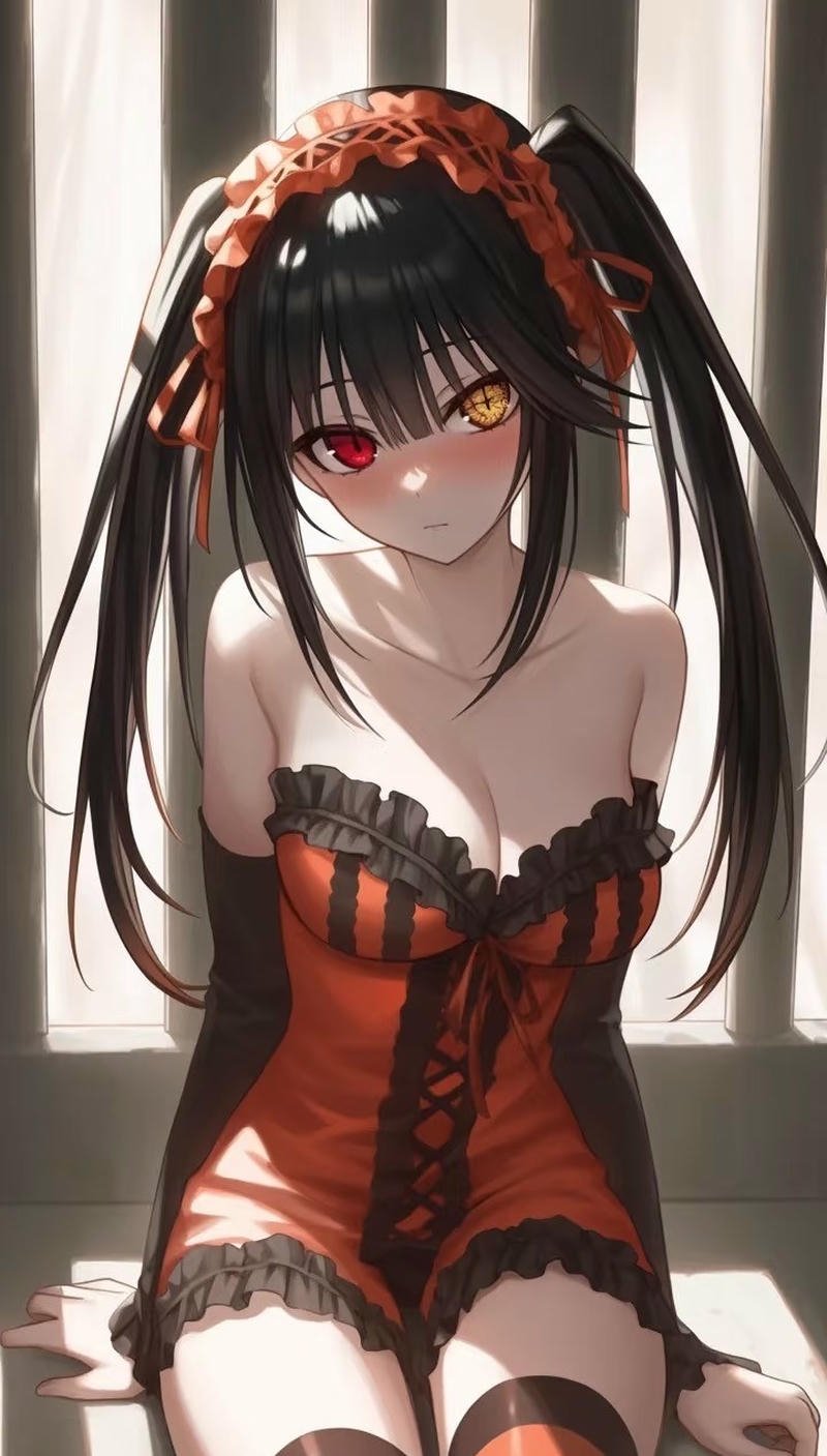 Ảnh Kurumi anime với ánh mắt sắc lạnh