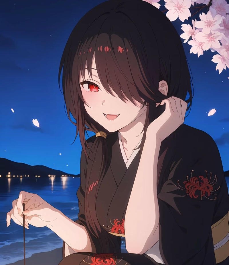 Ảnh Kurumi anime với ánh nhìn sắc bén
