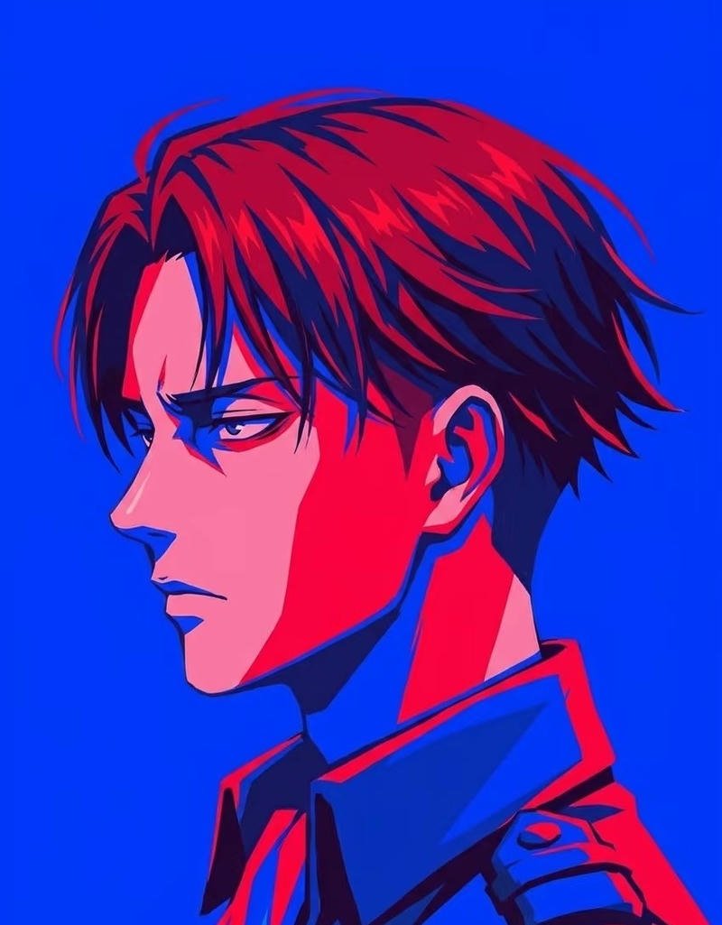 Ảnh Levi Ackerman anime với biểu cảm nghiêm nghị