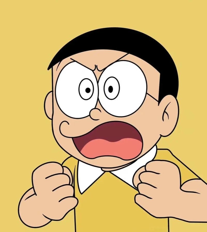 Ảnh Nobita anime biểu cảm giận dữ