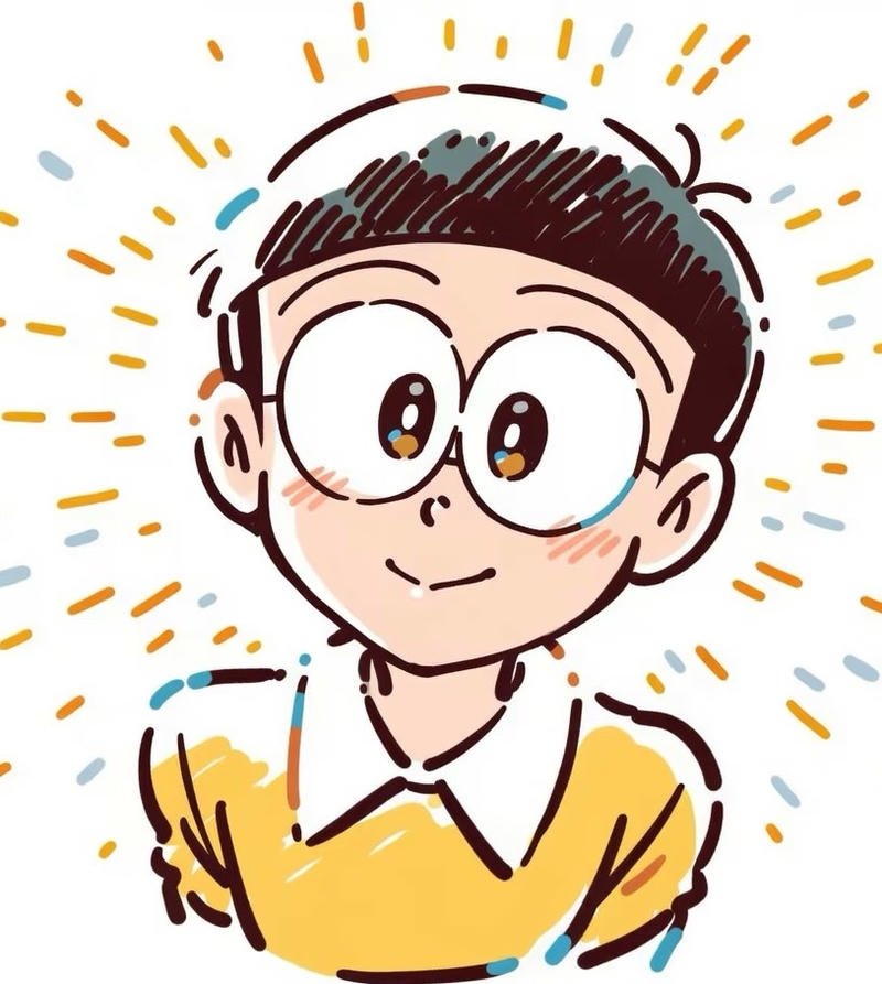 Ảnh Nobita anime phong cách đơn giản đáng yêu