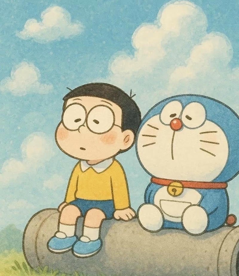Ảnh Nobita anime phong cách nhẹ nhàng tự nhiên