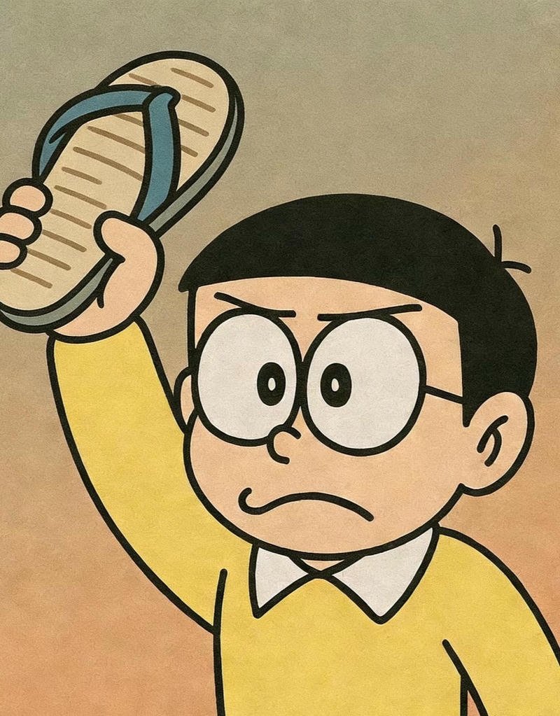 Ảnh Nobita anime với biểu cảm hài hước