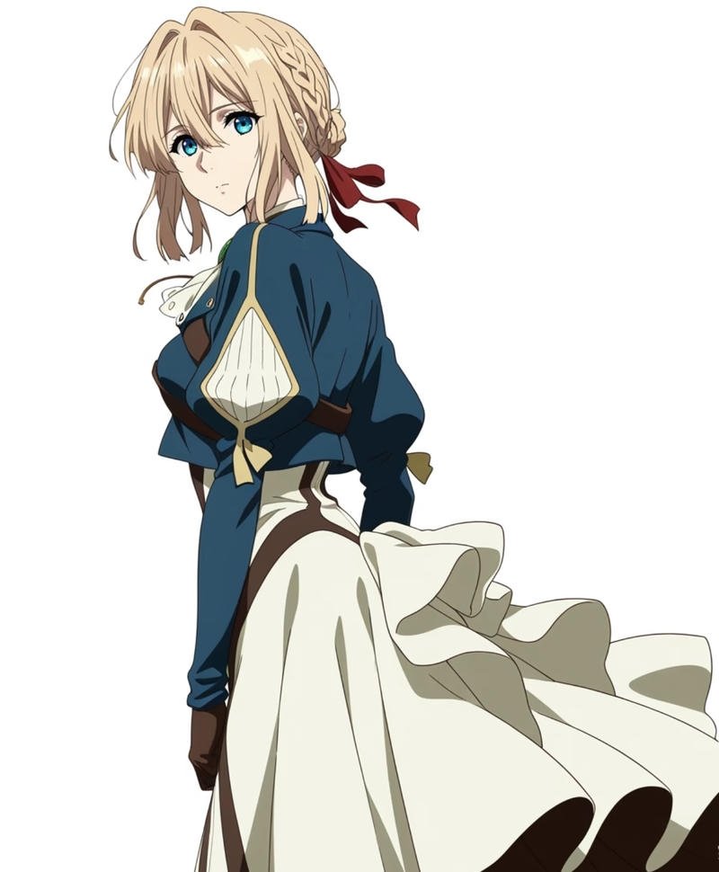 Ảnh Violet Evergarden anime trong ánh sáng dịu nhẹ