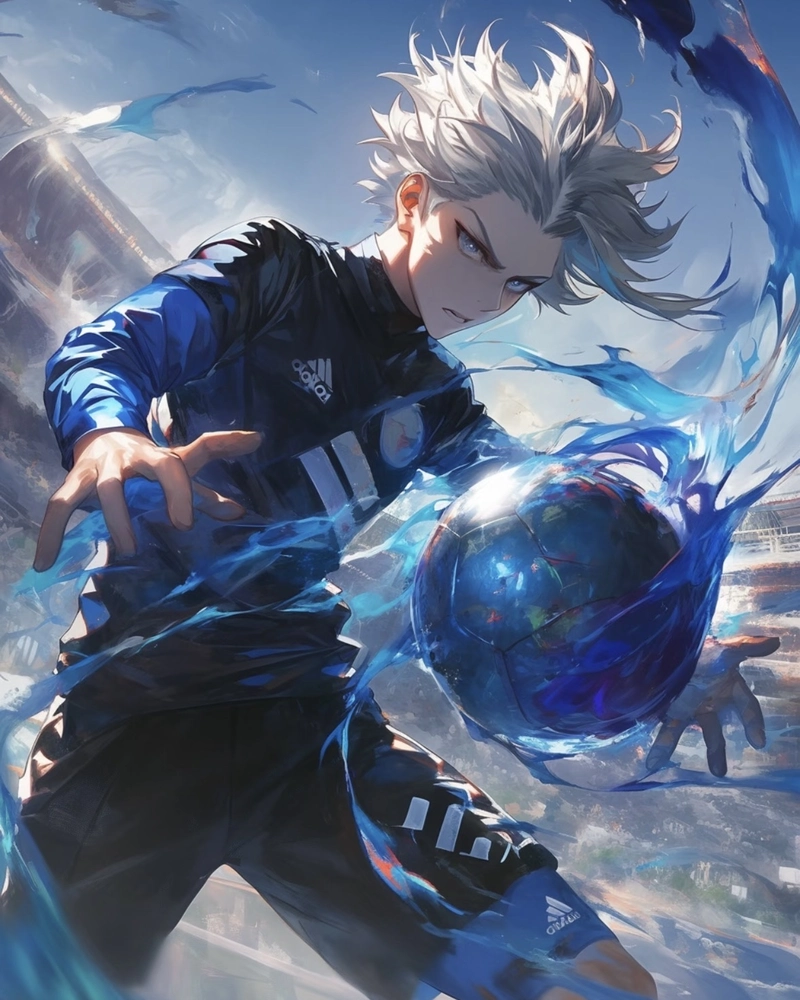 Ảnh anime bóng đá cùng pha sút bóng đầy mạnh mẽ