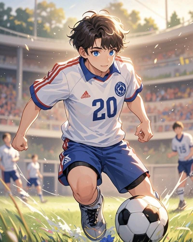 Ảnh anime bóng đá mang tinh thần đồng đội cảm xúc