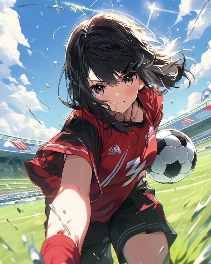 Ảnh anime bóng đá với tinh thần thi đấu đầy đam mê
