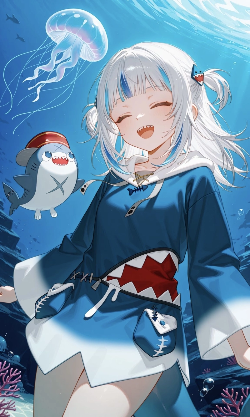 Ảnh anime cá mập dễ thương phong cách hoạt hình