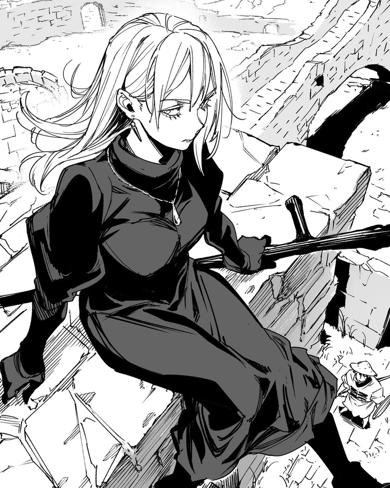 Ảnh anime không màu ánh mắt trống rỗng đầy lạnh lẽo