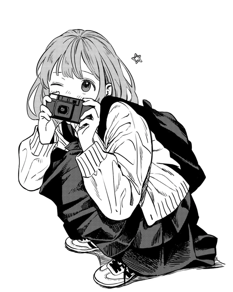 Ảnh anime không màu mang nét tối tăm rất sâu lắng