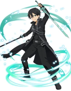 Ảnh anime kirito cầm kiếm sắc bén đầy uy lực