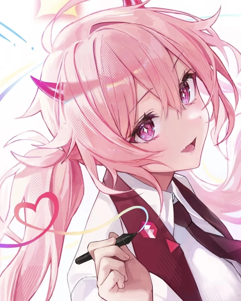 Ảnh anime màu hồng nhân vật mang nét đẹp tươi sáng