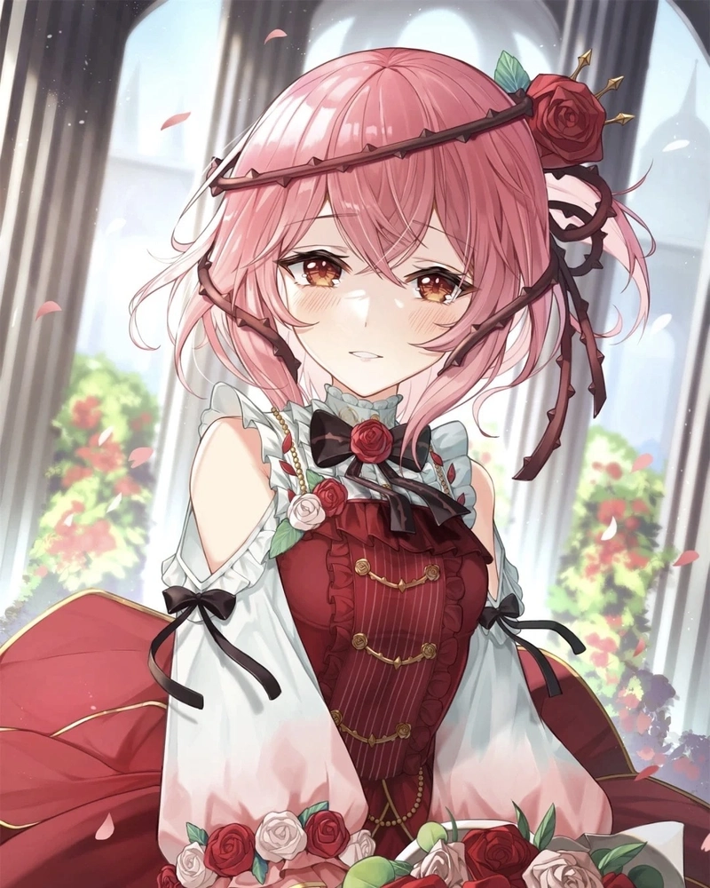 Ảnh anime màu hồng sắc hồng nhạt tạo cảm giác thư thái