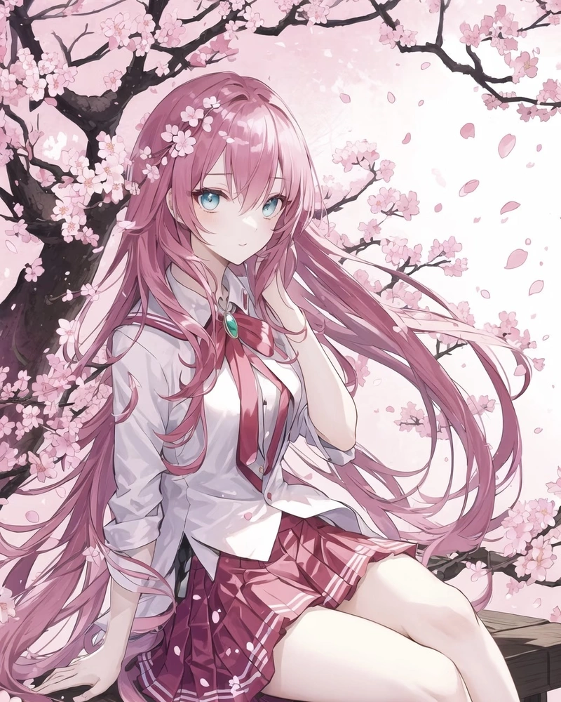 Ảnh anime màu hồng tạo vẻ đẹp đáng yêu đầy nghệ thuật