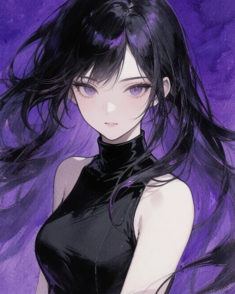 Ảnh anime màu tím mang cảm giác cô đơn nhẹ nhàng