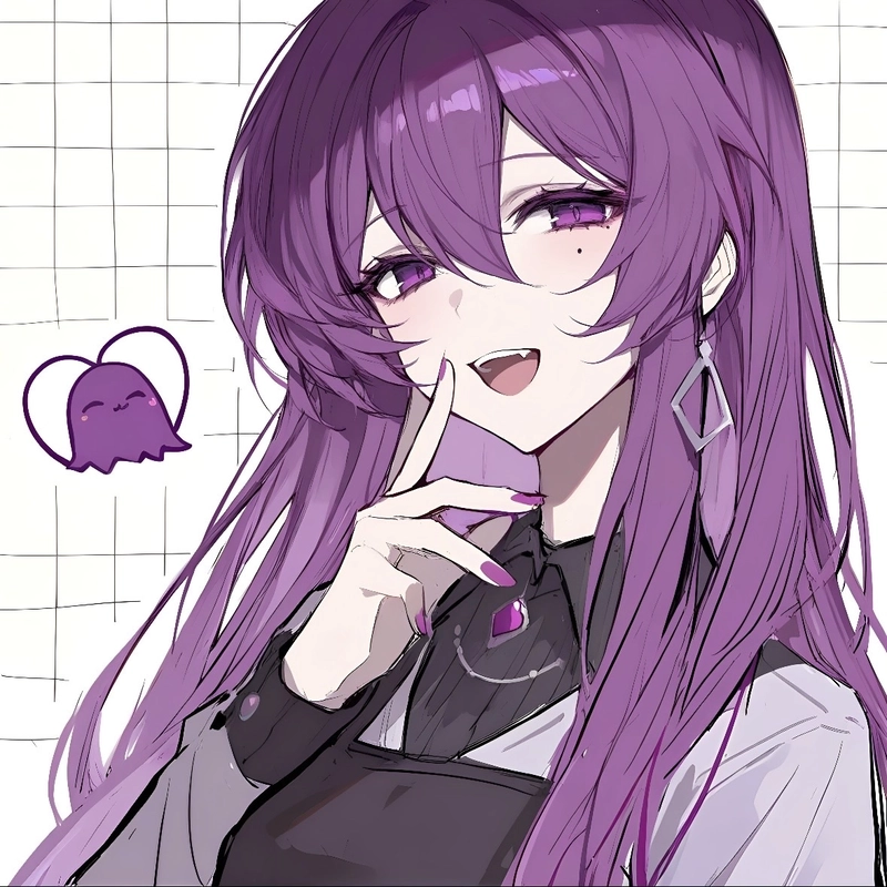 Ảnh anime màu tím tạo không khí huyền ảo đầy mê hoặc
