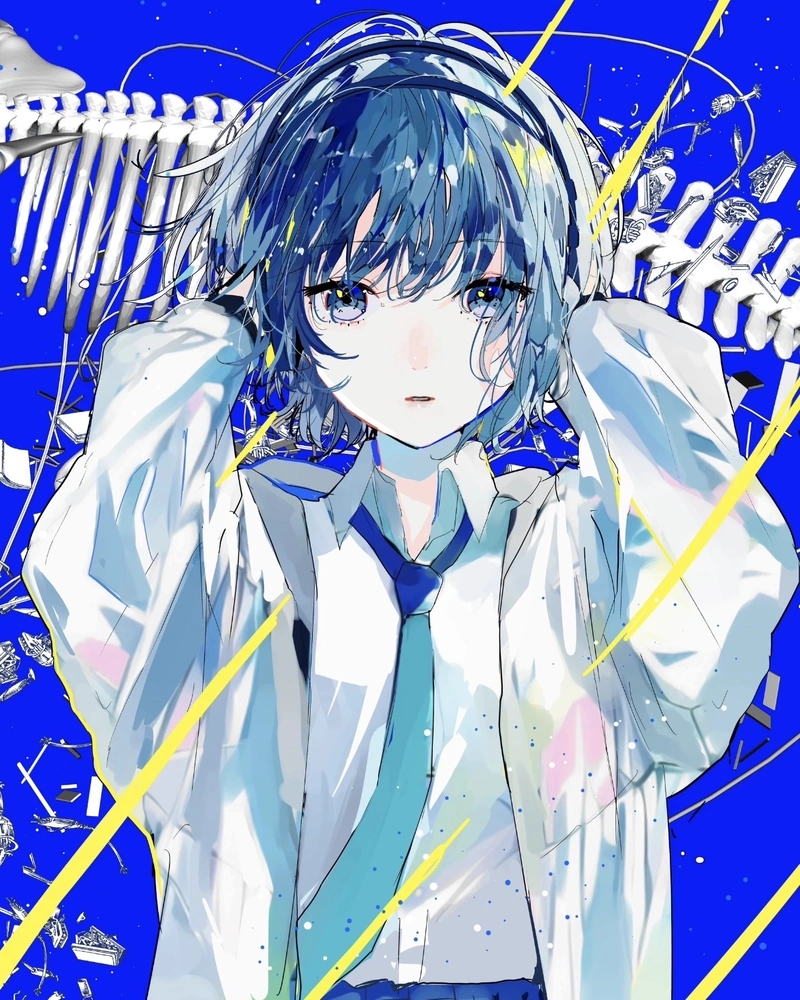 Ảnh anime màu xanh dương mang nét đẹp lạnh lùng nổi bật