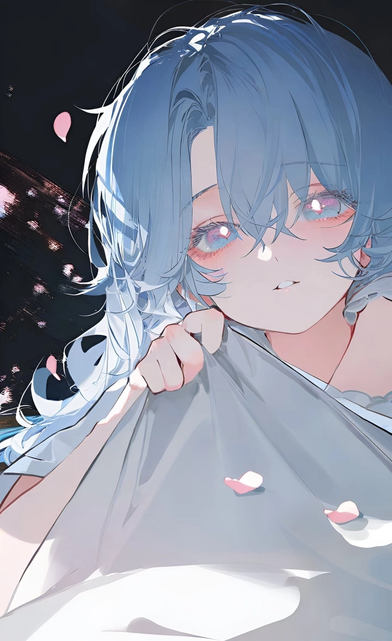 Ảnh anime màu xanh dương nhân vật mang nét đẹp tinh anh