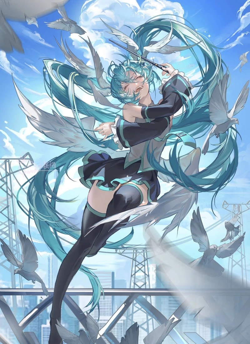 Ảnh anime màu xanh dương tạo vẻ đẹp sâu lắng cuốn hút