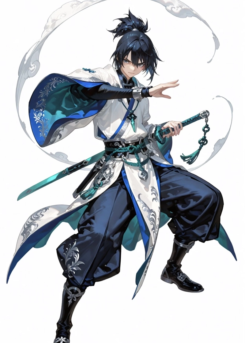 Ảnh anime nam cổ trang cùng mái tóc dài cuốn hút