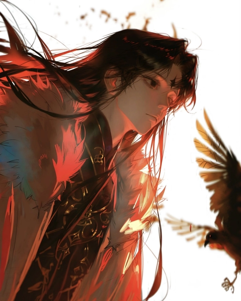 Ảnh anime nam cổ trang cùng y phục đen huyền bí
