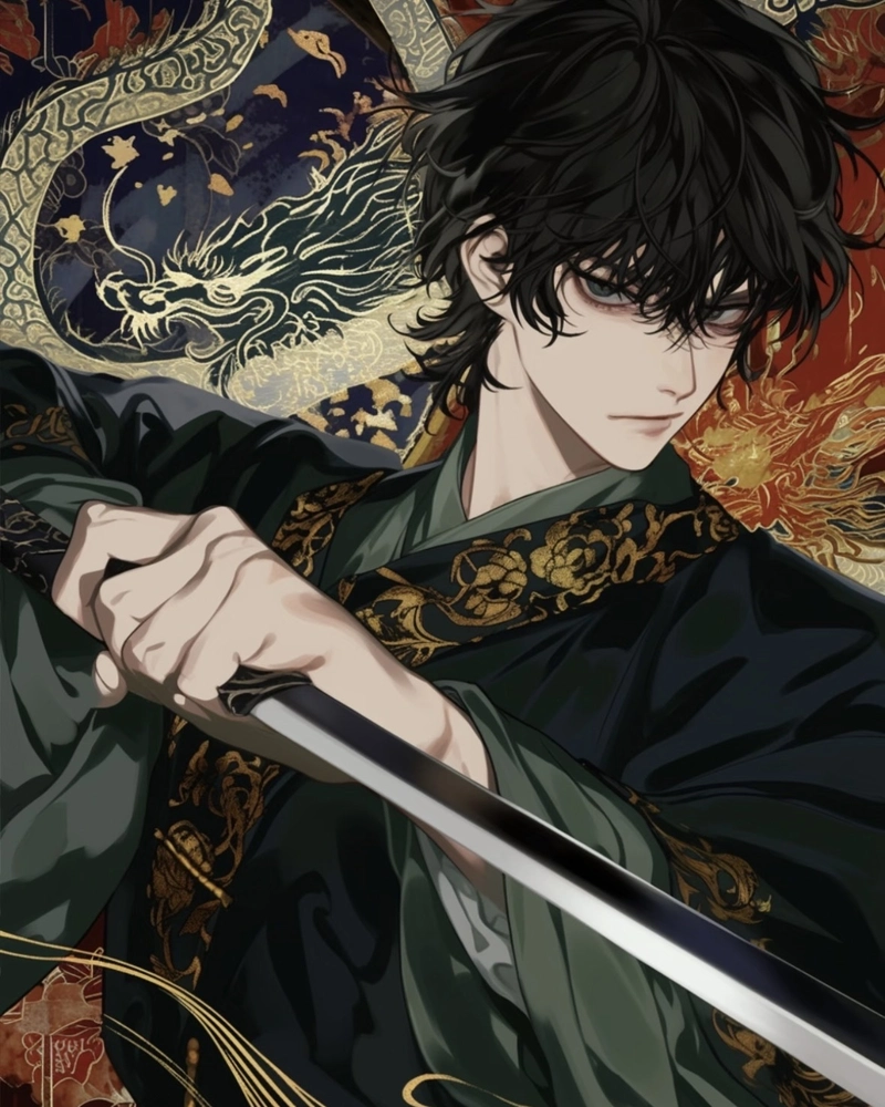Ảnh anime nam cổ trang mang khí thế bá đạo uy nghiêm