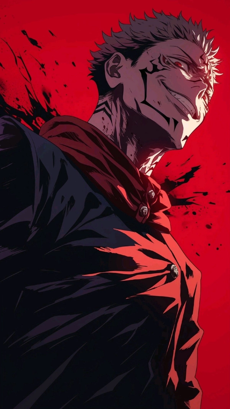 Ảnh anime sukuna đứng giữa không gian u ám