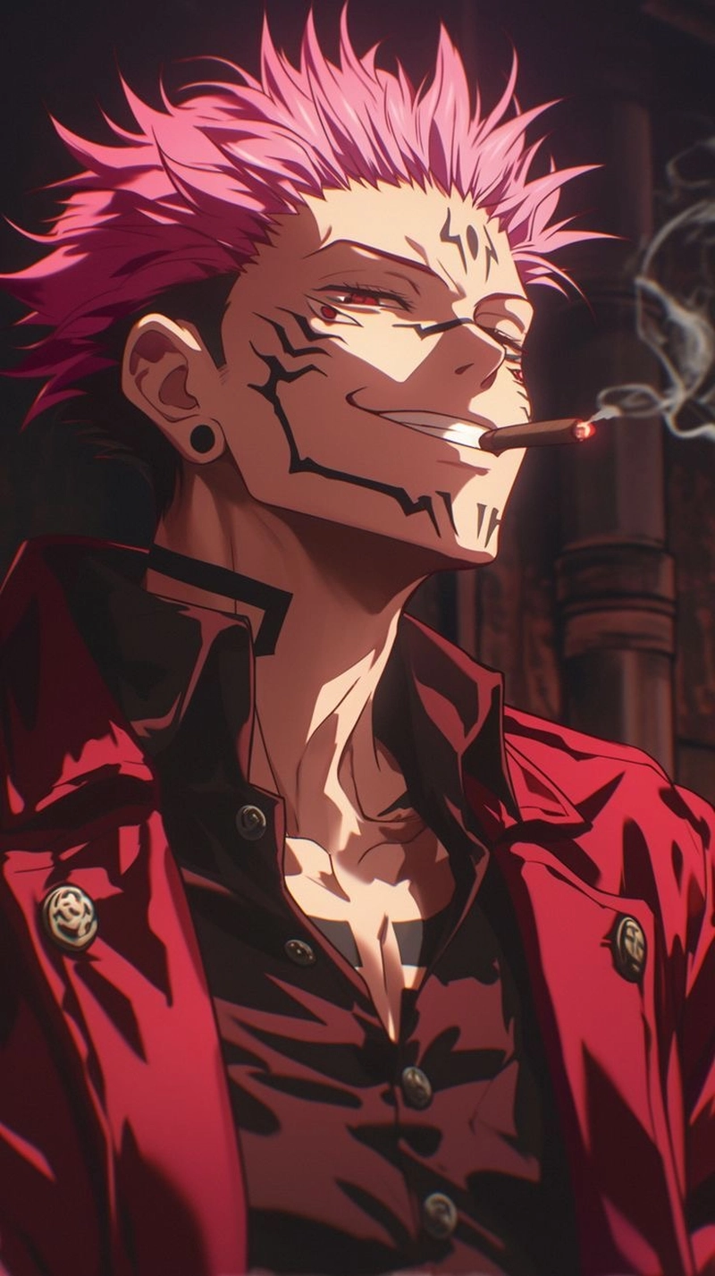 Ảnh anime sukuna trong bối cảnh tối đầy bí ẩn