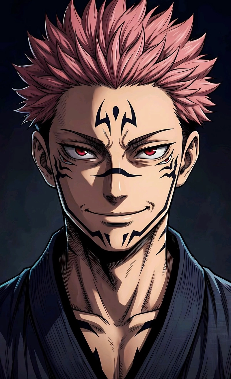 Ảnh anime sukuna trong tư thế chiến đấu kịch tính