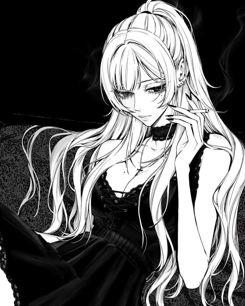 Ảnh anime trắng đen ánh mắt buồn tạo nét nghệ thuật