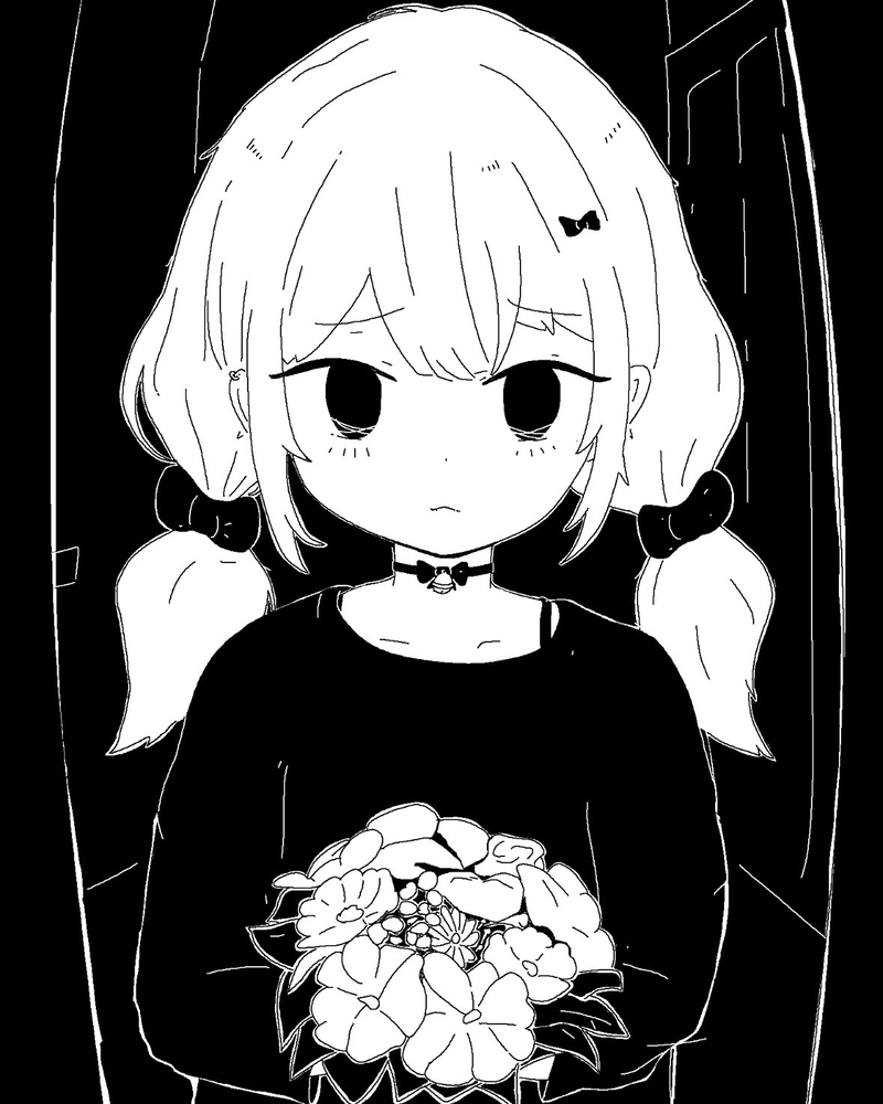Ảnh anime trắng đen mang nét lạnh giá rất đặc biệt