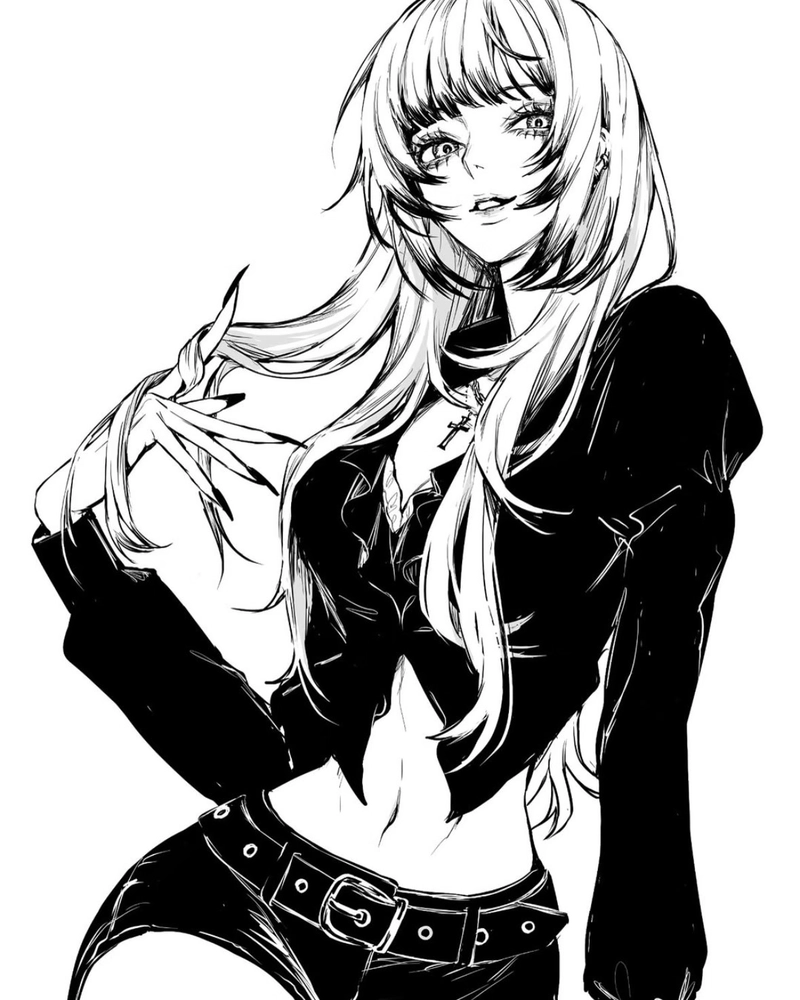 Ảnh anime trắng đen mang nét trầm mặc đầy chiều sâu