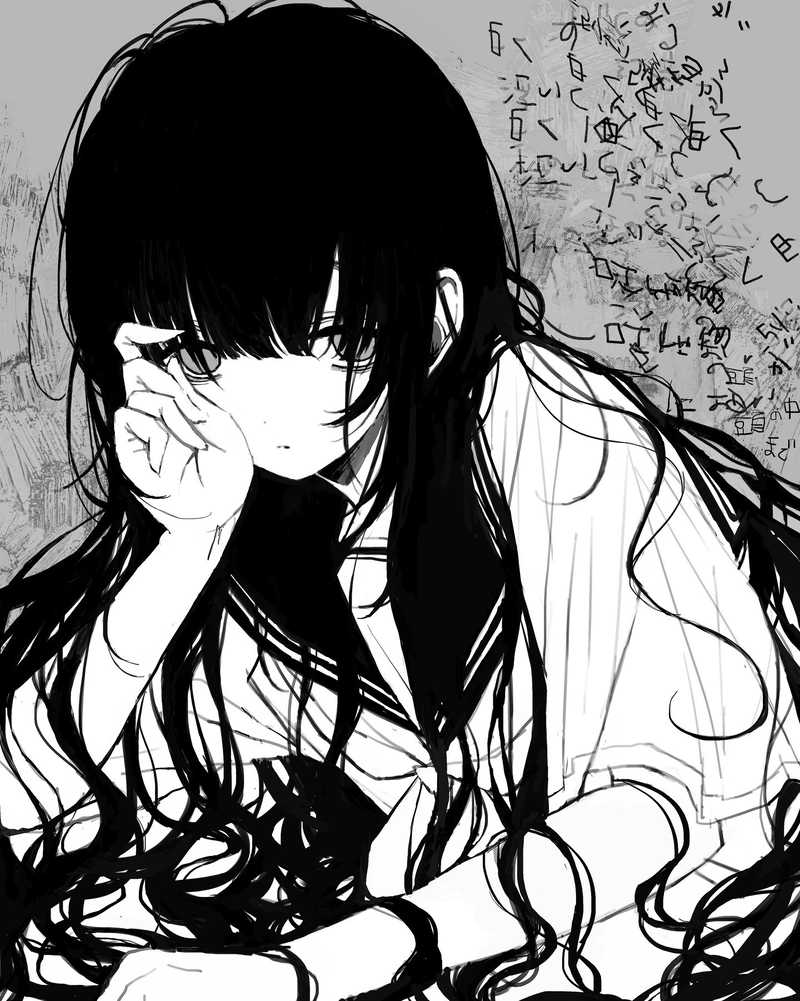 Ảnh anime trắng đen tạo cảm giác huyền bí rất riêng