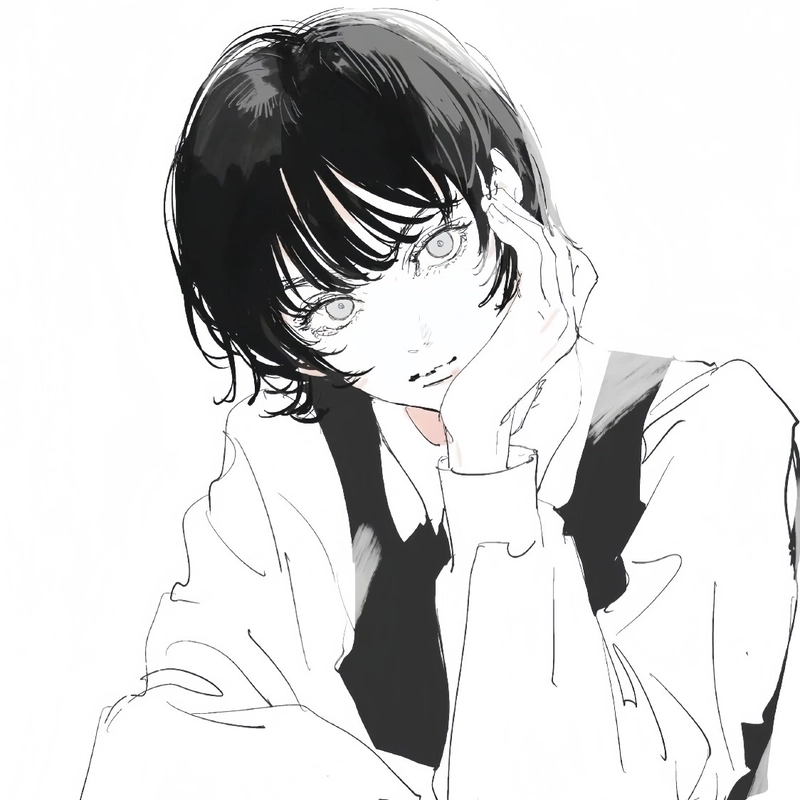 Ảnh anime trắng đen tạo cảm giác u tối rất nghệ thuật