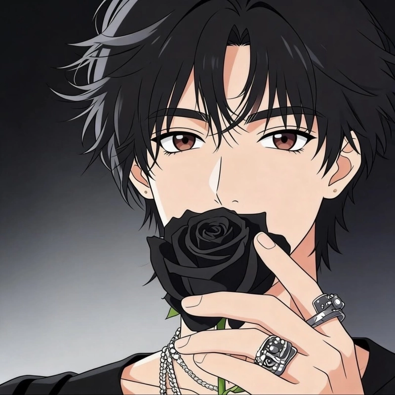 Ảnh avatar anime nam với ánh mắt xa xăm nhiều tâm trạng