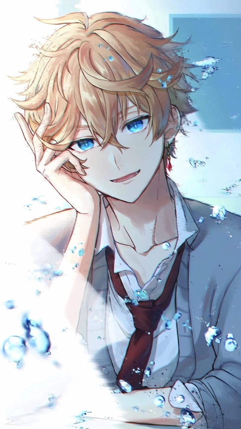 Ảnh nền anime nam với ánh mắt làm người khác chú ý
