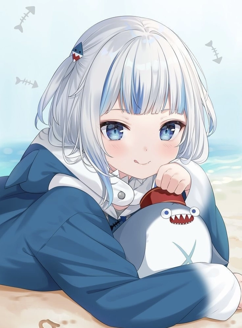 Ảnh nhân vật cá mập anime phong cách kawaii nổi bật