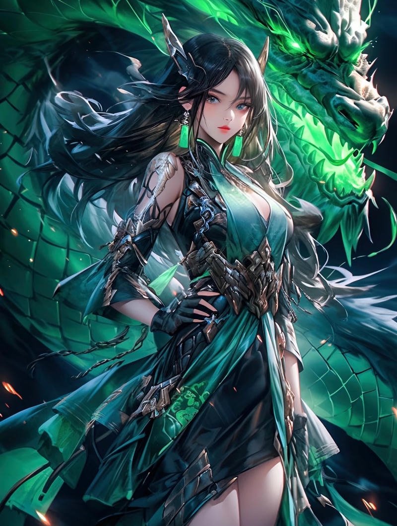 Ảnh rồng anime trong không gian huyền ảo