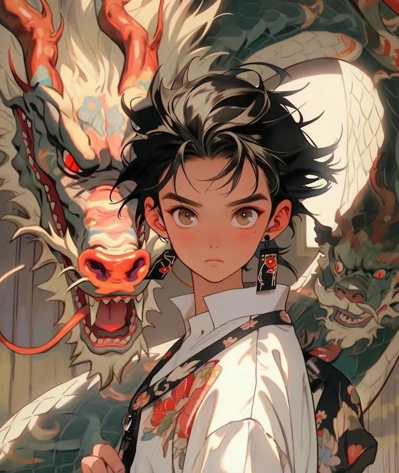 Ảnh rồng anime với hiệu ứng ánh sáng đẹp