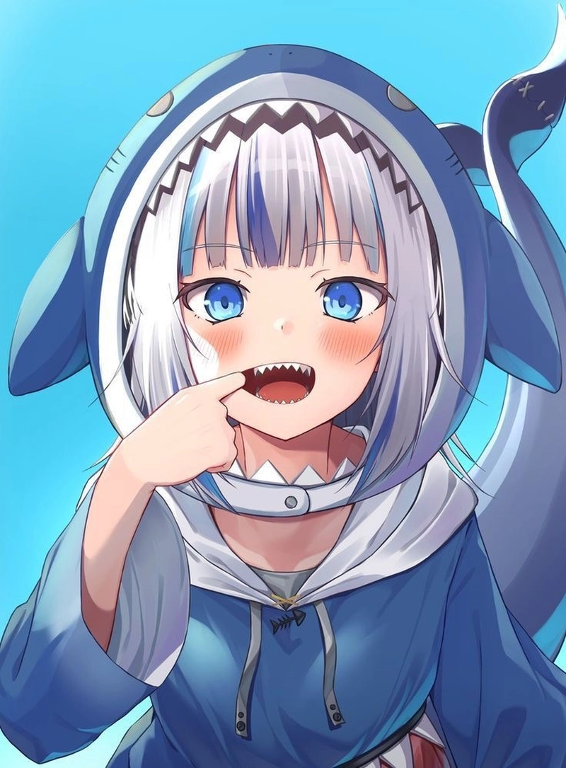 Cá mập anime đáng yêu với phong cách hoạt hình