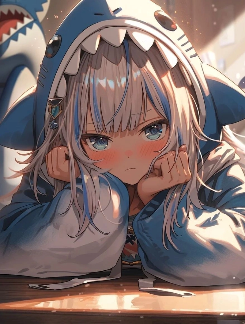 Cá mập anime phong cách ngộ nghĩnh đáng yêu