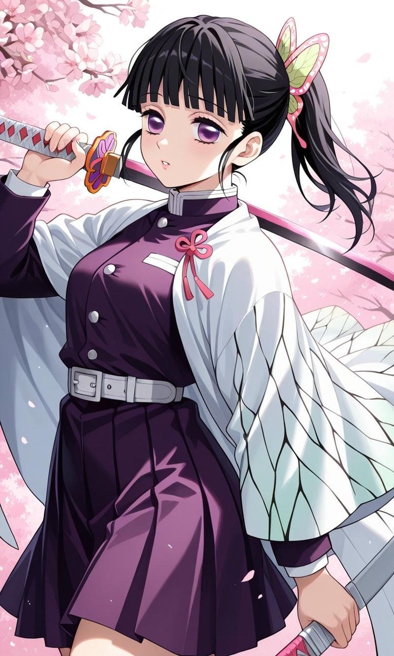 Hình Kanao anime trong trang phục kiếm sĩ nhẹ nhàng