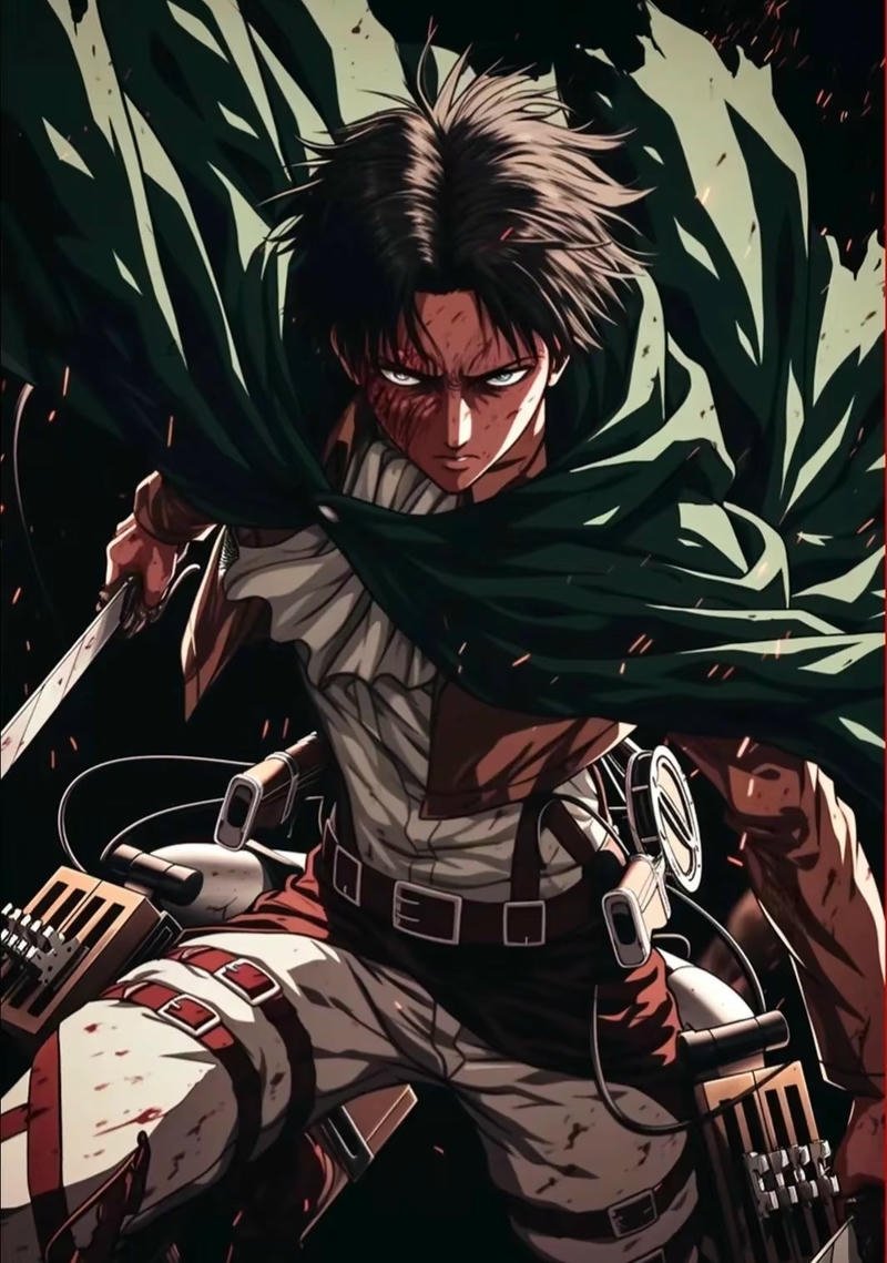 Hình Levi Ackerman trong ánh sáng mờ