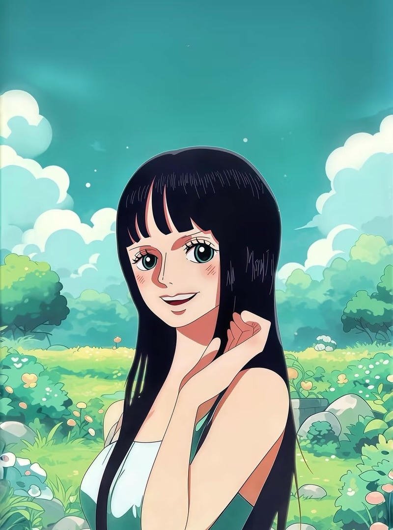 Hình Nico Robin với ánh nhìn xa xăm