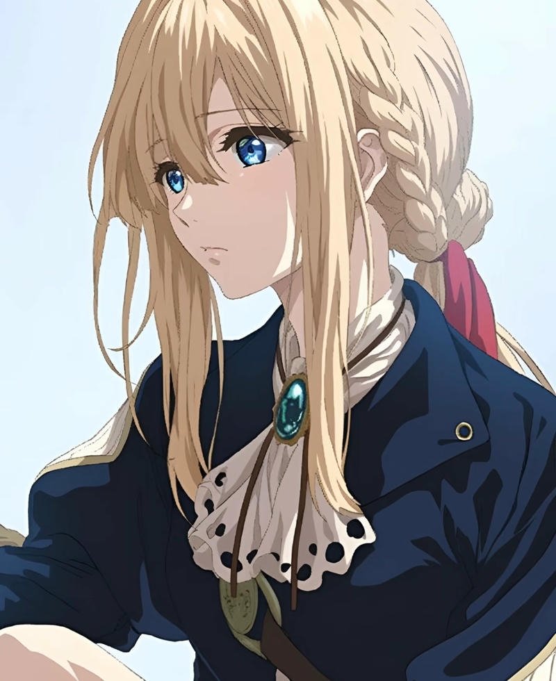 Hình Violet Evergarden với ánh mắt xanh trong sáng