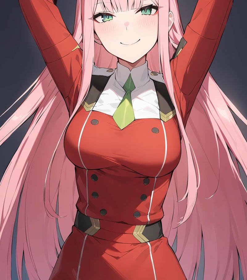 Hình Zero Two anime trong khung cảnh hành động