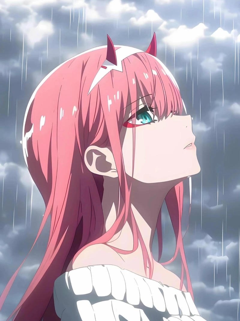 Hình Zero Two anime với thần thái lạnh lùng