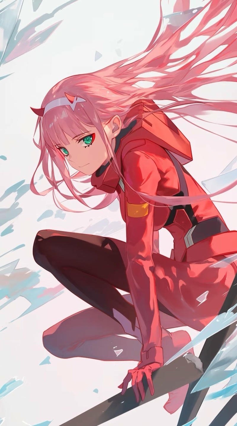 Hình Zero Two với ánh mắt sắc bén quyến rũ