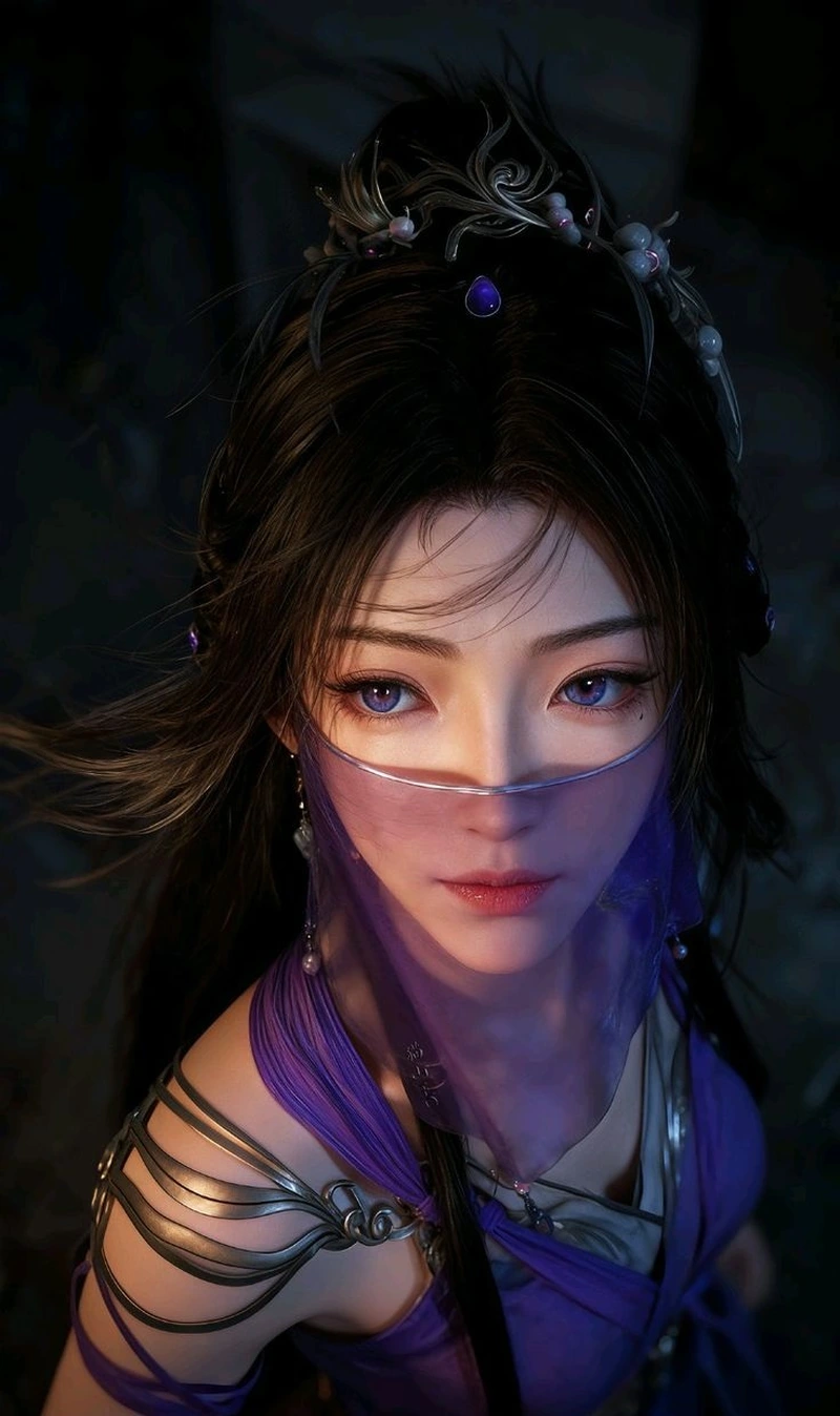 Hình ảnh cổ phong Tử Linh anime nữ phong cách lạnh lùng